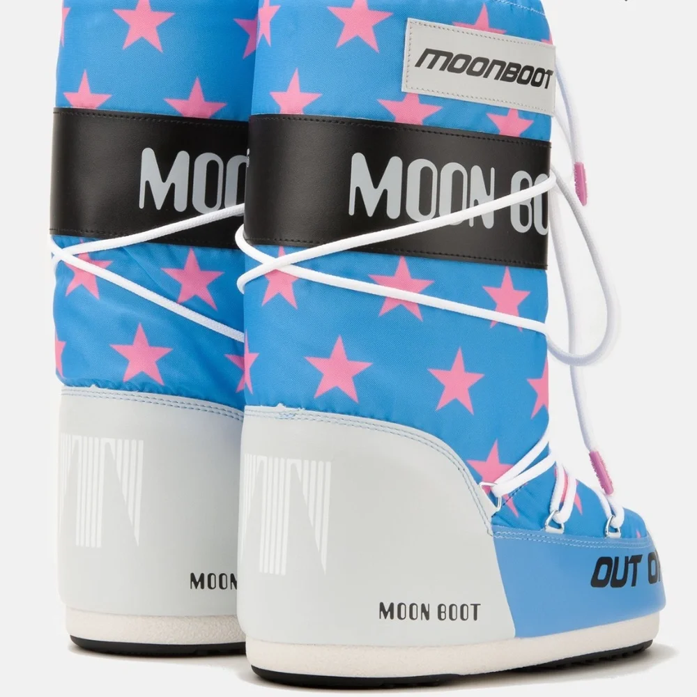 Moon Boots Icon Retrobiker Pink stars Print Boots